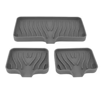 Кухонный мыльница для столешницы из силикона, дефлектор для раковины, держатель для губки для ванной комнаты, туалета, серого цвета серый