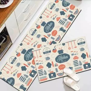 Кухонный напольный коврик для гостиной, длинные коврики, балкон, декор для прихожей, ковер для ванной комнаты, противоскользящие тонкие коврики, домашний входной коврик 40cmx60cm 1pc