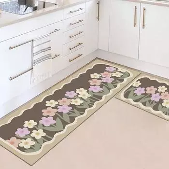 Кухонный напольный коврик для ванной комнаты, противоскользящий прямоугольный коврик для входа, спальни, гостиной, длинный мягкий ковер, впитывающий ковер для прихожей 40cmx60cm 1pc