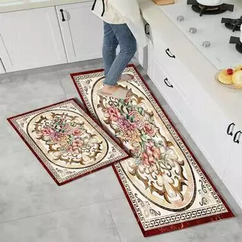 Кухонный напольный коврик, противоскользящий коврик для ванной комнаты, входная дверь, домашний винтажный коврик для коридора, гостиной, дивана, ковер для гостиной, длинные коврики 40cmx60cm 1pc