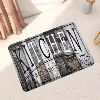 Кухонный напольный коврик, впитывающий масло, впитывающий напольный коврик, нескользящий коврик для ног, маслостойкий водонепроницаемый бытовой коврик, дверной коврик, мультяшный ковер 40x60cm