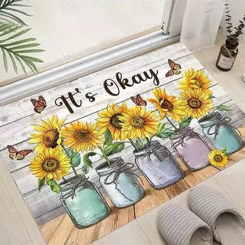 Кухонный напольный коврик, впитывающий масло, впитывающий напольный коврик, нескользящий коврик для ног, маслостойкий водонепроницаемый бытовой коврик, дверной коврик, мультяшный ковер 40x60cm