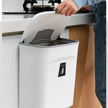 Кухонный настенный подвесной мусорный бак с крышкой