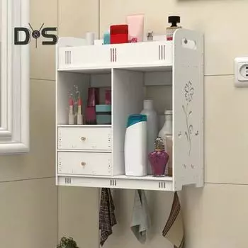 Кухонный настенный шкаф Большая вместимость Несколько отделений Простая установка Туалетный шкаф для хранения Принадлежности для ванной B