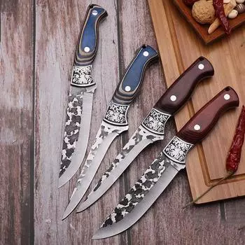 Кухонный нож для обвалки мяса, поварской мясницкий нож для мяса из нержавеющей стали, нож для очистки фруктов, резки мяса, свинины, говядины, резки рыбы, деревянная ручка