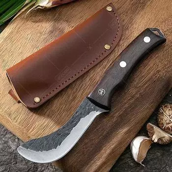 Кухонный нож для обвалки мяса, выкованный вручную, японский кухонный нож, нож для нарезки фруктов, с ножнами, кухонные ножи и аксессуары