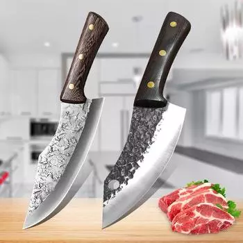 Кухонный нож для обвалки Тесак для мяса Нож для разделки шеф-повара Маленький ятаган Нож для мясника