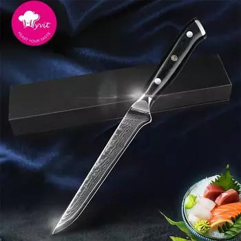 Кухонный нож из дамасской стали, нож для обвалки, 8 дюймов, японский VG10, супер сталь, 67 слоев, высокоуглеродистая нержавеющая сталь, ручка G10, нож для мяса
