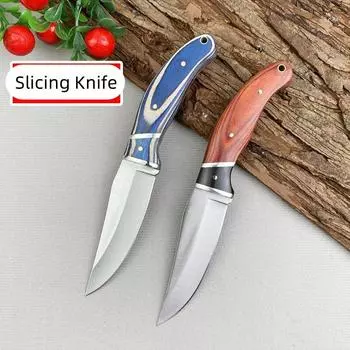 Кухонный нож из кованой нержавеющей стали, нож для обвалки мяса, нож для чистки фруктов, нож для стейка, деревянная ручка с чехлом 1