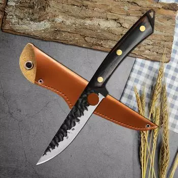 Кухонный нож из кованой нержавеющей стали ручной работы, ножи для скульптуры рыбы, нож для обвалки, нож для резки фруктов