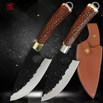 Кухонный нож из нержавеющей стали для обвалки, нож для мясника ручной работы, нож для мяса, нож для рыбалки на открытом воздухе, кулинария, убойный нож 1