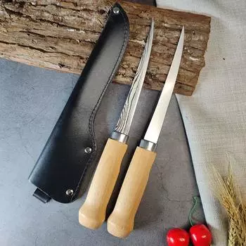 Кухонный нож из нержавеющей стали для рыбалки, нож для суши, костяной нож для резки фруктов и овощей 1