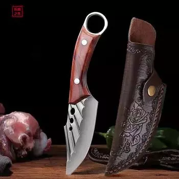 Кухонный нож из нержавеющей стали Кливер Кованый обвалочный нож Нож для мясника Острый нож для нарезки с крышкой