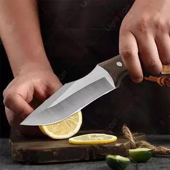 Кухонный нож из нержавеющей стали, кованый нож для обвалки мяса, мясницкий нож, деревянная ручка, хозяйственные ножи, кухонные принадлежности