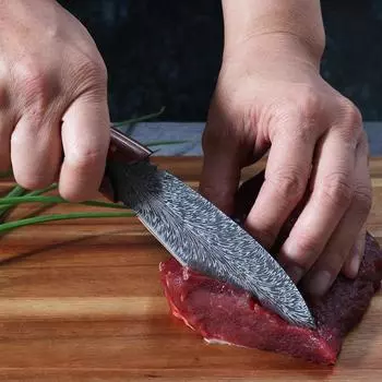 Кухонный нож из нержавеющей стали, нож для обвалки, рыболовный нож, нож для мяса, фруктовый нож, нож для приготовления пищи на открытом воздухе knife with cover