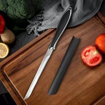Кухонный нож из нержавеющей стали, нож для чистки фруктов и овощей, рыболовный нож с чехлом
