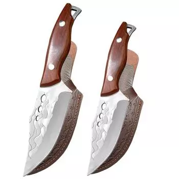 Кухонный нож из нержавеющей стали, нож для рыбалки, нож для нарезки мяса, нож для нарезки овощей, острый нож для мясника, инструменты 2pcs