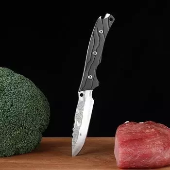 Кухонный нож из нержавеющей стали, портативный ручной нож для резки мяса, бытовой нож для обвалки с крышкой