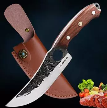 Кухонный нож из нержавеющей стали, разделочный нож, нож для резки костей, нож для резки фруктов, мясной нож, разделочный нож with cover