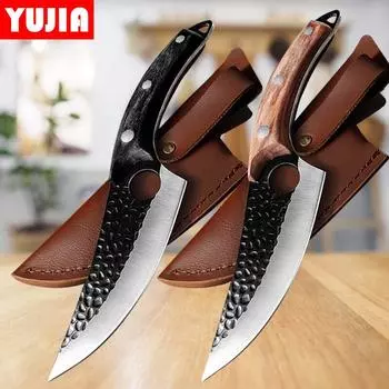 Кухонный нож из нержавеющей стали ручной работы, нож шеф-повара, рыболовный нож, нож для мяса, кухонный нож without cover оранжевый