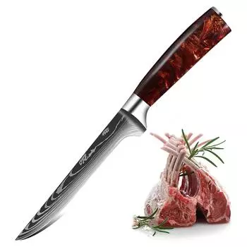 Кухонный нож из нержавеющей стали с костями, лососем, суши, мелкой сырой рыбой, нож для филе, инструмент с чехлом для ножа Boning Knife