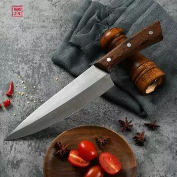 Кухонный нож Нож мясника с деревянной ручкой 4Cr13Mov Профессиональный кухонный нож Нож для обвалки 1PCS