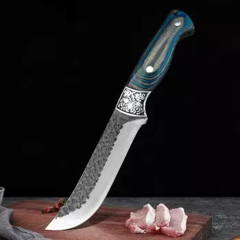 Кухонный нож поварской нож для разделки мяса, ручной ковки, филейный нож, костяной нож из нержавеющей стали, тесак для мяса, фруктов и овощей, кухонные принадлежности