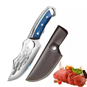 Кухонный нож ручной работы, кованый нож для барбекю, мясной тесак для нарезки 5CR15MOV, стальной поварской нож, фруктовый карманный нож, кухонные принадлежности