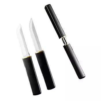 Кухонный нож с двойным лезвием, 2 шт./компл., мини-нож из нержавеющей стали, легкий пластиковый нож с ручкой коричневый