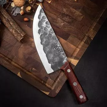 Кухонный нож шеф-повара из нержавеющей стали ручной работы, нож для резки мяса, нож для нарезки фруктов и овощей, инструмент
