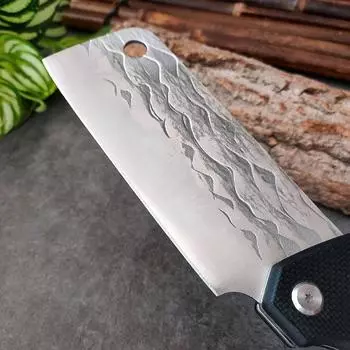Кухонный нож-тесак из нержавеющей стали G10 с ручкой из углеродного волокна, многофункциональный складной нож для разделки мяса для кухонных принадлежностей