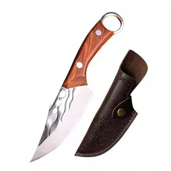 Кухонный нож Тесак Кованый обвалочный нож Нож мясника Острый нож для нарезки из нержавеющей стали с крышкой