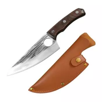 Кухонный охотничий нож 5,5 дюйма, нож из нержавеющей стали для обвалки, ручной работы, кованое мясо, измельчитель рыбы, шеф-повар, нож мясника для выживания на открытом воздухе Knife With Cover