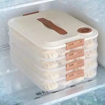 Кухонный органайзер, коробка для пельменей, контейнер для хранения продуктов, холодильник, коробка для хранения свежести, многослойная прозрачная коробка для пельменей