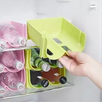 Кухонный органайзер, полка для холодильника, держатель для бутылок пива, вина, органайзер, кухонный органайзер для хранения, полки для холодильника зелёный