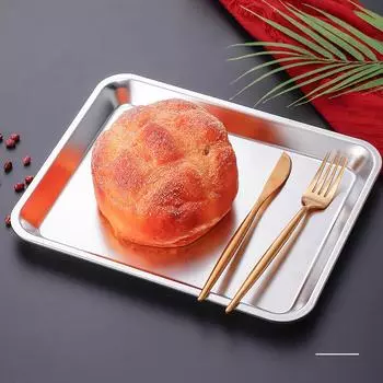 Кухонный поднос для хранения продуктов, неглубокий поднос для сервировки, нержавеющая сталь, паровая тарелка, блюдо для барбекю из фруктов, прямоугольная форма для выпечки хлеба, торта, формы для выпечки