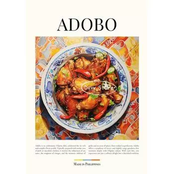 Кухонный постер с едой Пататас Бравас Чуррос Пицца Блины Холст Живопись Принты Настенная картина для бара Столовой Домашний декор 21cm30cm NoFrame