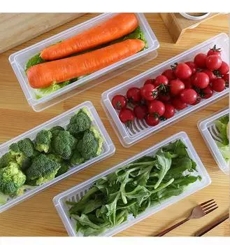Кухонный прямоугольный холодильник сливной контейнер для рыбы пластиковый ящик для фруктов герметичный ящик для хранения замороженных продуктов small