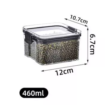 Кухонный ящик для хранения, герметичный контейнер для хранения продуктов, герметичный контейнер для хранения продуктов для кладовой с крышкой для муки, сахара и риса 460ml белый