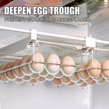 Кухонный ящик для хранения яиц с фруктами, органайзером для холодильника, выдвижной ящик под полкой, держатель для ящика, держатель для холодильника, сохраняющий вспышку