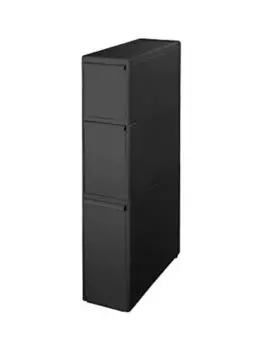 Кухонный ящик для хранения вещей Gap, узкий, 3 уровня, ширина 17 см, глубина 82 см, полностью черный, сделано в Японии, Like-it 46,5x TS-111L чёрный