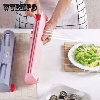 Кухонный резак для пищевой пленки, бытовой, с регулируемой шириной, магнитный, с присоской, для холодильника, диспенсер для пищевой полиэтиленовой пленки, резак для пищевой полиэтиленовой пленки серый