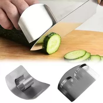 Кухонный щиток для пальцев из нержавеющей стали, толстый, гладкий, без деформации, с кольцом на палец, противоскользящий, нарезка продуктов, нарезка кубиками, измельчение овощей 3pcs