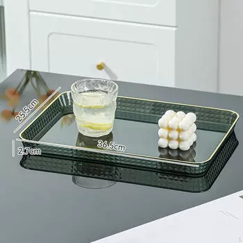Кухонный сервировочный поднос, косметический универсальный органайзер на столешнице для чая зелёный