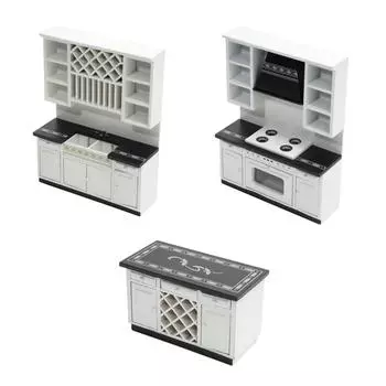 Кухонный шкаф, ролевые игры для детей, ролевая модель мебели, игрушка 1:12-масштабный винтажный игровой домик с прилавком