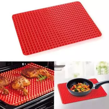 Кухонный силиконовый коврик для гриля Pyramid Multifunction Grill Tray Kitchen Microwave Grill Mat 40*28