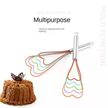 Кухонный силиконовый венчик для взбивания яиц, нескользящий, легко моется, взбиватель для молока, кухонная утварь, специальный кухонный силиконовый венчик для взбивания яиц