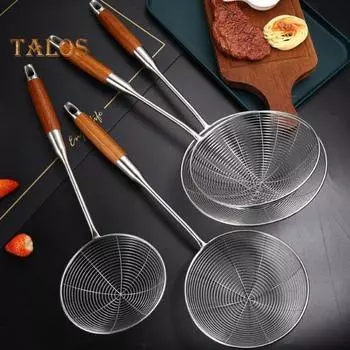 Кухонный скиммер, износостойкий, с мелкой сеткой, легкий, высококачественный, с антипригарным покрытием, ситечко для приготовления пищи, ложка для ежедневного использования S
