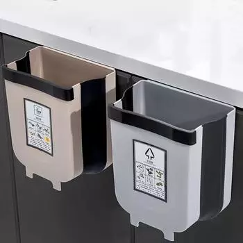 Кухонный складной мусорный бак, бытовой шкаф, подвесная корзина для хранения мусора, настенная креативная подвесная корзина для мусора белый