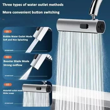 Кухонный смеситель Водопад Stream Распылительная головка Распылительный фильтр Диффузор Водосберегающая насадка Соединитель для крана Смесители Аксессуары для крана серебряный